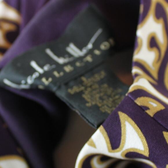 Nicole Miller Women's Vintage Regal Jewel Toned Floral Dress Silk Size Small - Picture 10 of 11